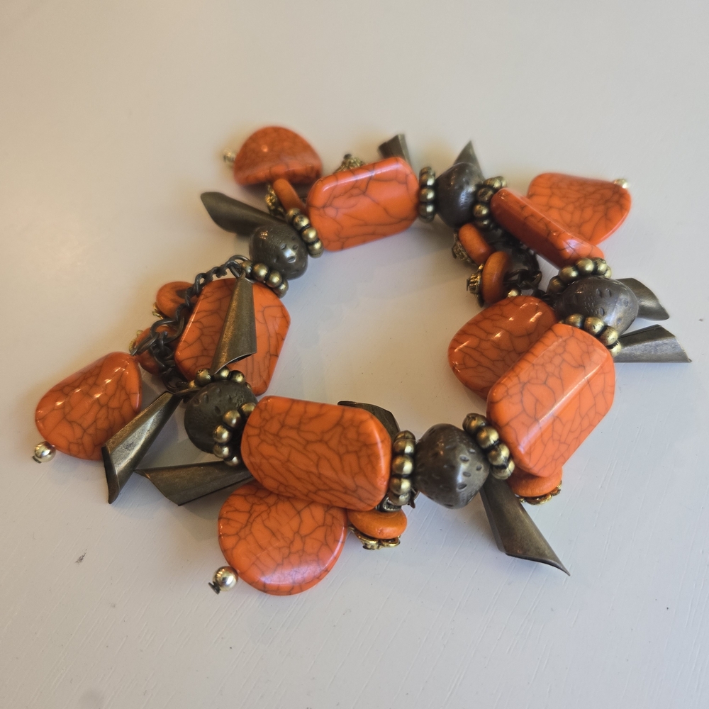Bold Orange Stone Bracelet